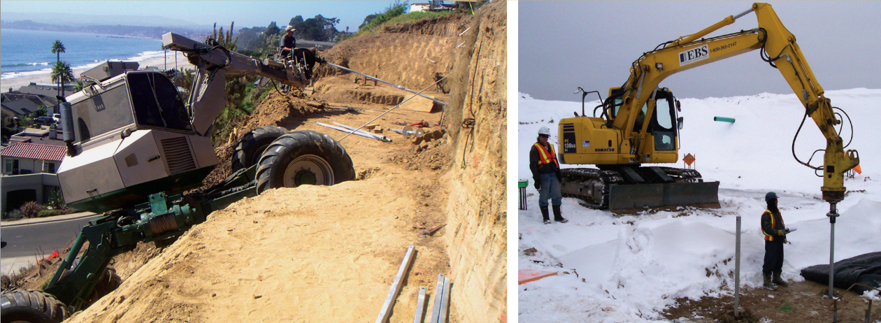 CHANCE Helical Pile Installation - Slope Installation & Ground Installation