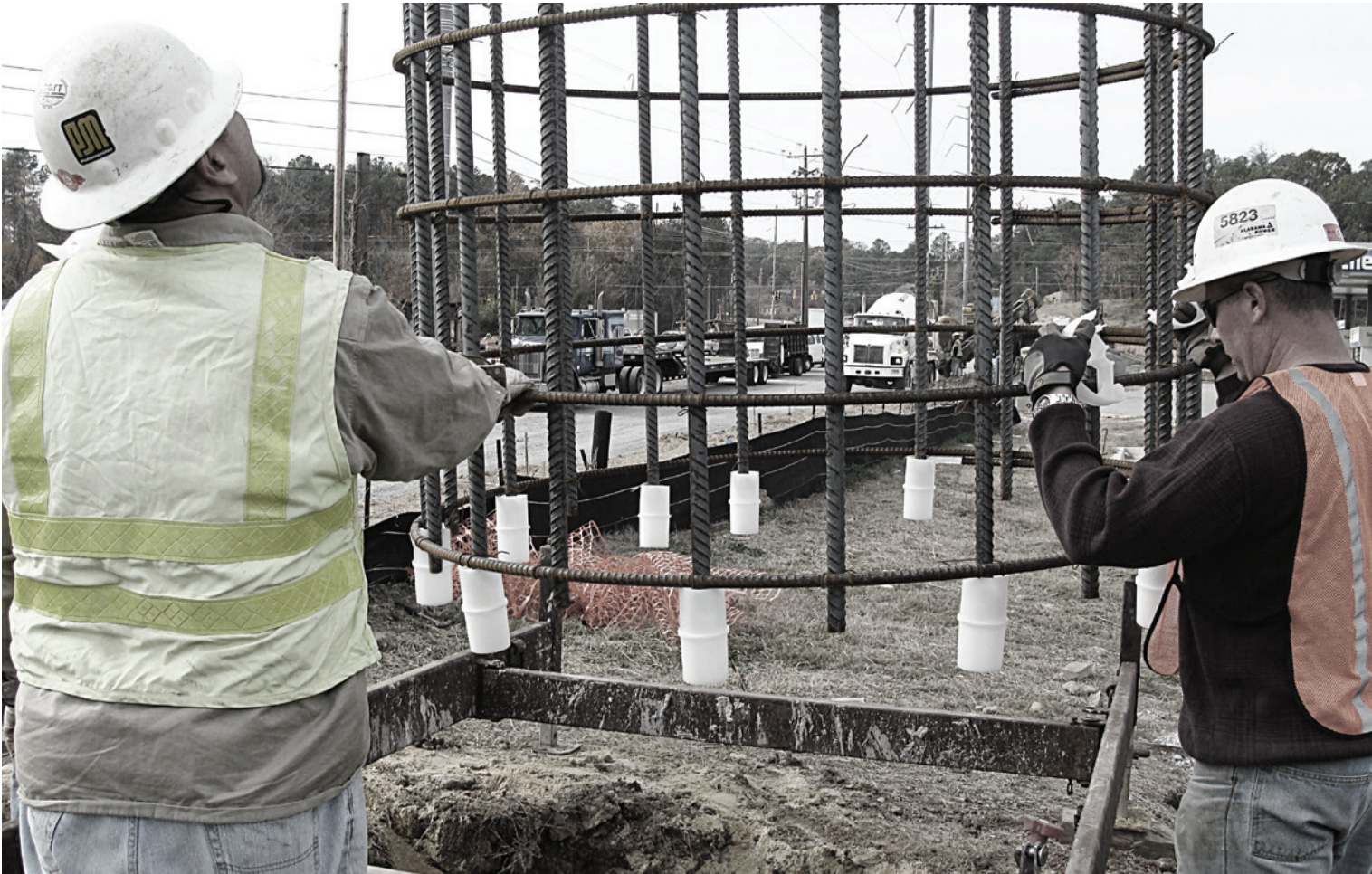 Guiding Rebar Cage into Drilled Shaft with Barboots